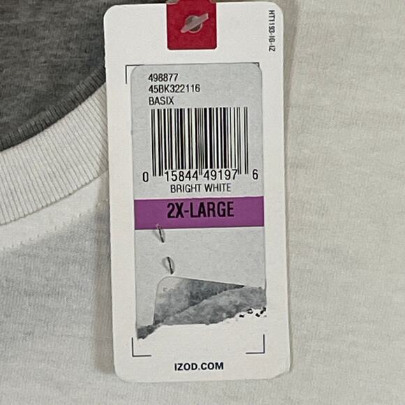 Izod Saltwater Mens XXL White T Shirt Relaxed Chatham Point Tee Soft Stretch - Picture 7 of 12